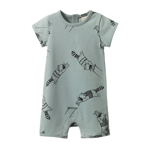 Nature Baby Quincy Romper - Raccoon Rhapsody
