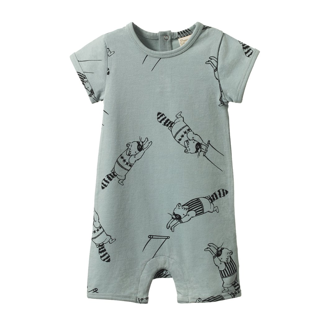 Nature Baby Quincy Romper - Raccoon Rhapsody