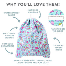 Load image into Gallery viewer, Splosh Out &amp; About Rainbow Drawstring Bag
