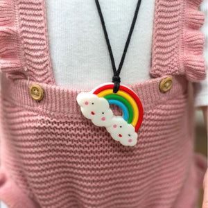 Jellystone Silicone Necklace - Rainbow Pendant - Pastel