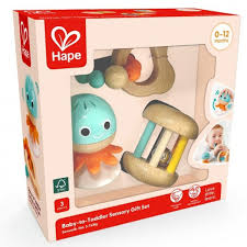 Hape Baby-to-Toddler Sensory Gift Set 3 piece