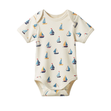 Load image into Gallery viewer, Nature Baby Short Sleeve Bodysuit - Regatta
