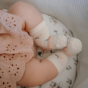 Lamington Merino Crew Length Socks - Rosa