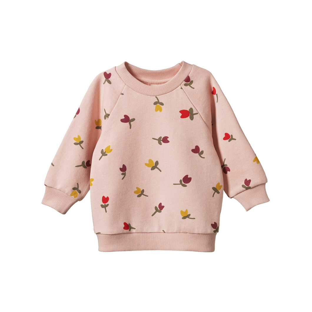 Nature Baby Emerson Sweater - Tulips Rose Dust
