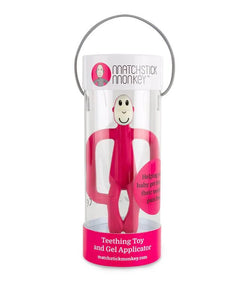 Matchstick Monkey Teething Toy and Gel Applicator - Rubin Red