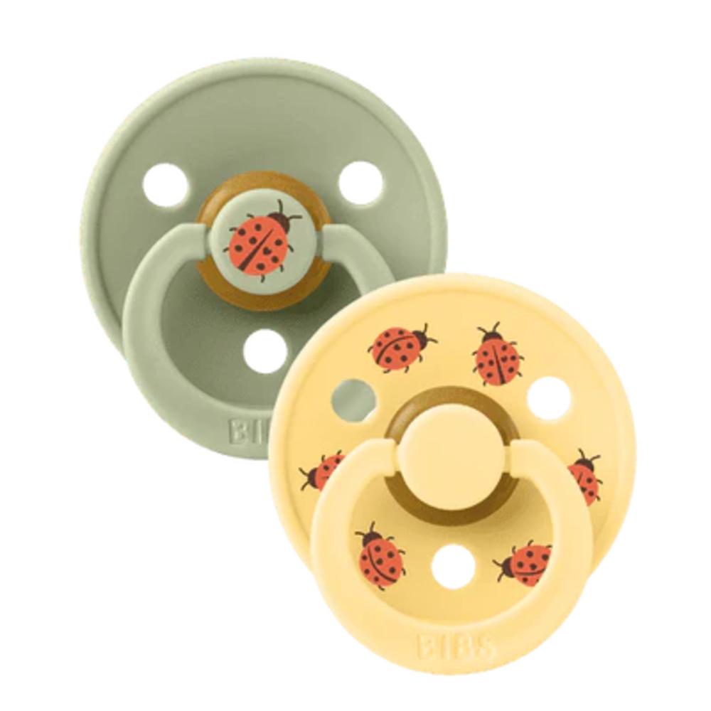 BIBS Studio Colour Pacifier 2 pack - Ladybug Sage Mix