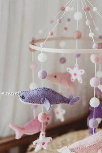 Tik Tak Design Co. Pink Ocean Animals Baby Mobile
