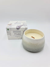 Load image into Gallery viewer, Vivante Sea Salt &amp; Amber Soy Wax Candle With Wood Wick
