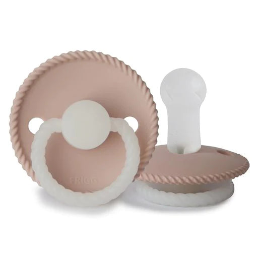 Frigg Rope Silicone Pacifier 2 pack - Blush Night (GLOW IN THE DARK)