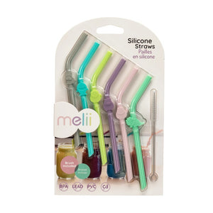 Melii Silicone Animal Straws with Cleaning Brush