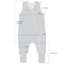 Load image into Gallery viewer, Woolbabe Duvet Weight Sleeping Suit - Pebble Wilderness - Sizes 1, 2, 3 years
