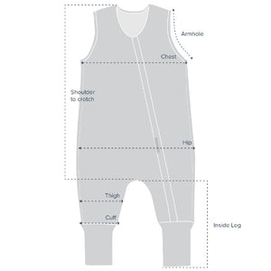 Woolbabe Duvet Weight Sleeping Suit - Pebble Wilderness - Sizes 1, 2, 3 years
