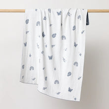 Load image into Gallery viewer, Over the Dandelions Organic Cotton Blanket - Enchanted Garden - Sky Blue
