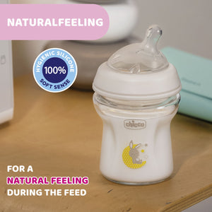 Chicco Natural Feeling 150ml Slow Flow 0m+ Glass Bottle