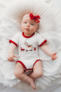 Child of Mine - Scarlet Trim Bodysuit - Red Vintage Toys