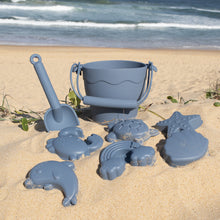 Load image into Gallery viewer, Playground Silicone 8pc Bucket &amp; Spade Set - Steel Blue
