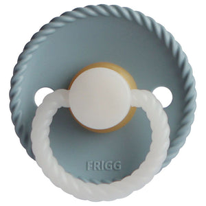 Frigg Rope Latex Pacifier 2 pack - Stone Blue (GLOW IN THE DARK)