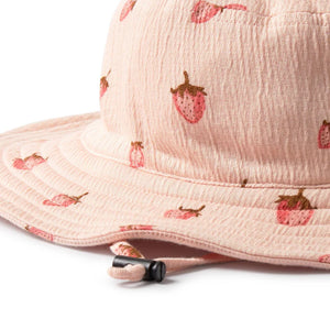 Wilson & Frenchy Organic Crinkle Sun Hat - Strawberry Kisses