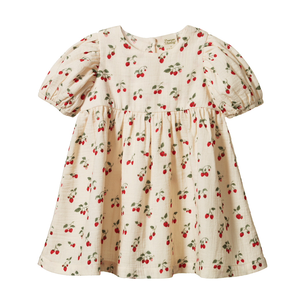 Nature Baby Albertine Muslin Dress - Strawberry Blush