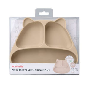 Mombella Panda Silicone Suction Dinner Plate - Light Brown