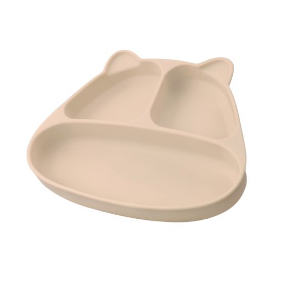 Mombella Panda Silicone Suction Dinner Plate - Light Brown