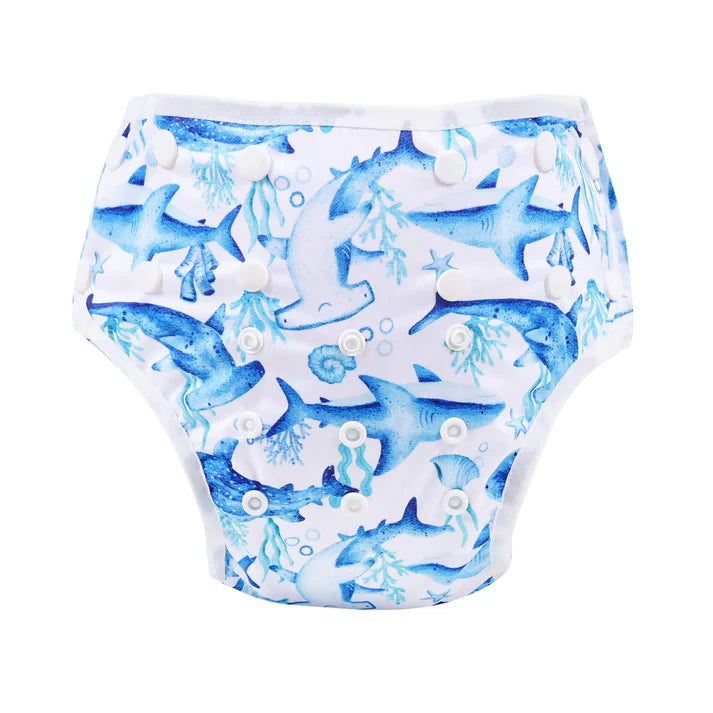 Bear & Moo Swim Nappy - Super Sharks