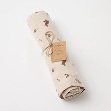 Load image into Gallery viewer, Over the Dandelions Organic Muslin Swaddle - Woodlands
