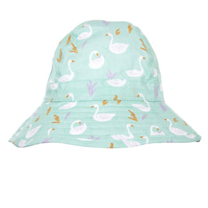 Acorn Wide Brim Infant Sunhat (Rated UPF50+) - Swans (0-9months)