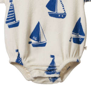 Nature Baby Juno Terry Romper - Regatta