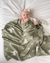 Load image into Gallery viewer, Over the Dandelions Organic Cotton Blanket - Woodlands in Thyme
