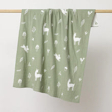 Load image into Gallery viewer, Over the Dandelions Organic Cotton Blanket - Woodlands in Thyme
