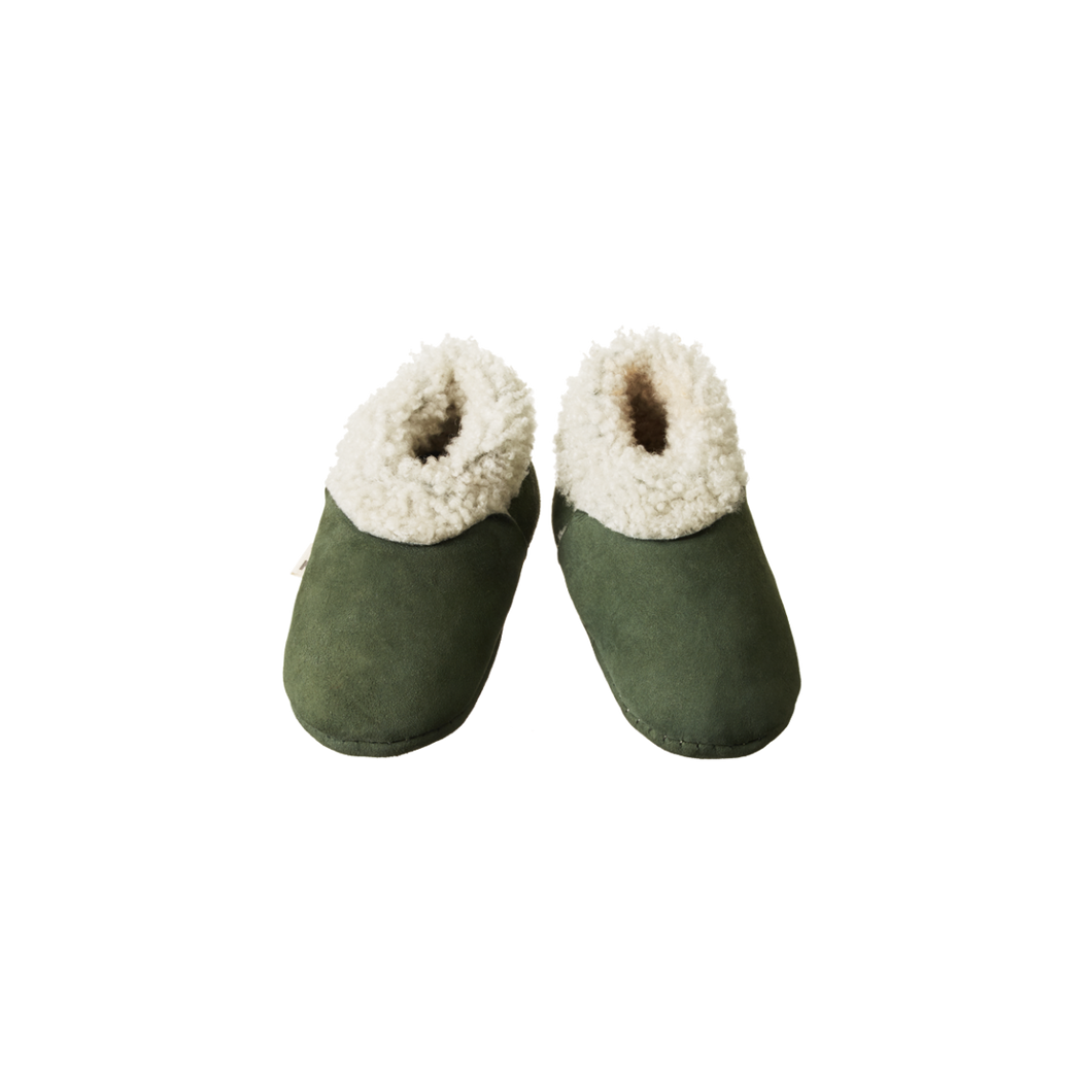 Nature Baby Lambskin Booties - Thyme