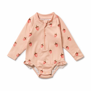 Wilson & Frenchy Long Sleeved Swimsuit - Strawberry Kisses