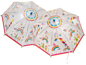 Floss & Rock Colour Changing Transparent Umbrella - Rainbow Fairy