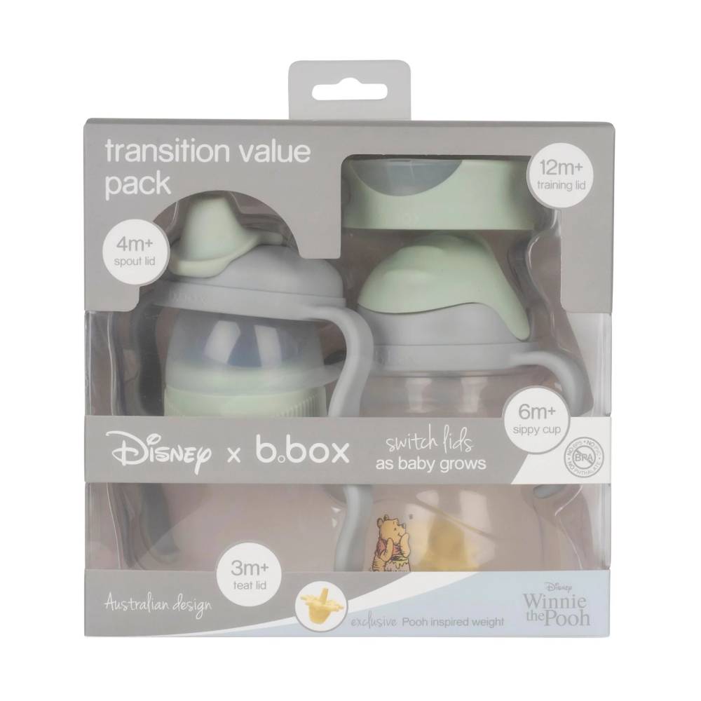 b.box Transition Value Pack - Winnie the Pooh - Switch lids as baby grows