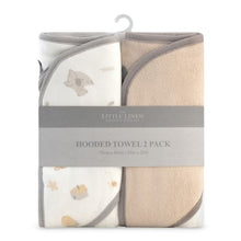 Load image into Gallery viewer, The Little Linen Hooded Towel 2 Pack - Nectar Bear

