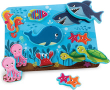 Load image into Gallery viewer, B. Peek &amp; Explore Chunky 8 piece Puzzle - Underwater
