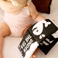 Load image into Gallery viewer, Baby’s First Black &amp; White Fold-Out Soft Book  - Under the Sea
