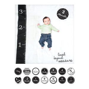 Lulujo Baby’s First Year Milestone Cards and Blanket Set - Loved Beyond Measure