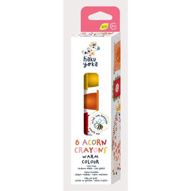 Haku Yoka Acorn Crayons - Warm Colours (6 pc)