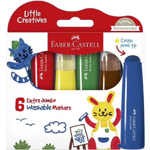 Faber-Castell Little Creatives Extra Jumbo Ultra Washable Markers 6 pack