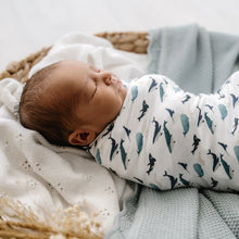 Load image into Gallery viewer, Mod &amp; Tod Stretchy Swaddle - Whale Tales
