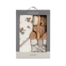 Load image into Gallery viewer, The Little Linen Bath Gift Set - Willow Bear
