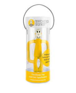 Matchstick Monkey Teething Toy and Gel Applicator - Yellow