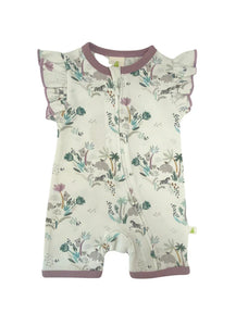 Imababy Short Sleeve Frill Zipsuit - Madagascar Forest