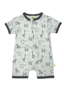 Imababy Short Sleeve Zipsuit - Zoo Animals