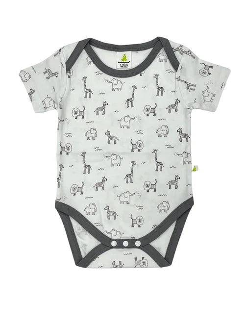 Imababy Short Sleeve Bodysuit - Zoo Animals