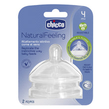 Load image into Gallery viewer, Chicco Natural Feeling Silicone Teat - 4m+ Adjustable Flow 2pk
