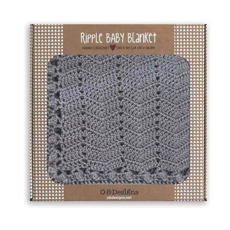 O.B Designs Handmade Crochet Baby Blanket - Grey