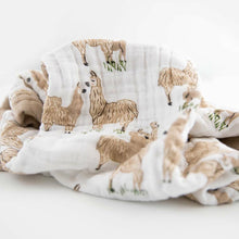 Load image into Gallery viewer, Little Unicorn Cotton Muslin Baby Blanket - Llama Llama
